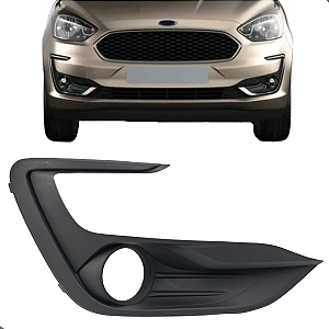 Moldura Grade Milha Ka Hatch Sedan 2020 2021 2022 Preto Com Furo