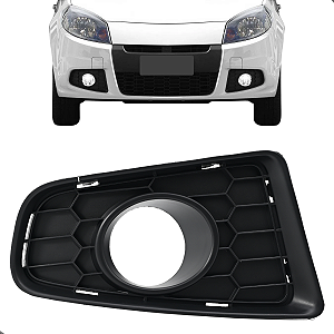 Moldura Tampa Milha Sandero 2012 2013 2014 Preto Com Furo