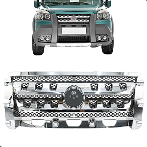 Grade Frontal Do Radiador Doblo Adventure Cromada 2010 Até 2022