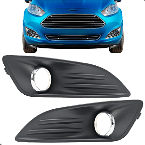 Par Grade Farol De Milha New Fiesta 2014 2015 2016 2017 Aro Cromado