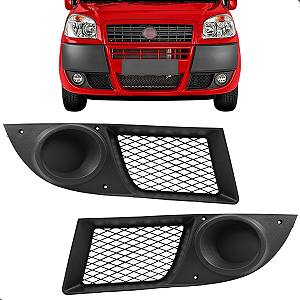 Kit Moldura Milha Parachoque Doblo 2010 11 12 13 14 15 a 2019 S/Furo