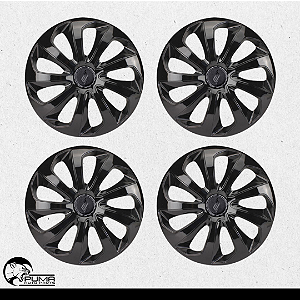 Jogo 4 Calotas Velox Aro 13 Black Preto Universal Ford Fiat Hyundai
