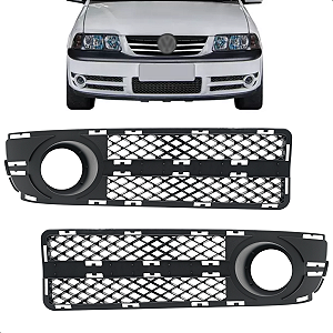 Par Moldura Grade Do Milha Gol GIII 2003 2004 2005 Com Furo Preto