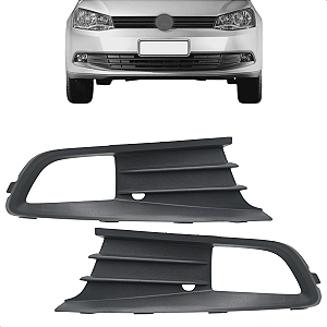 Par Moldura Grade Milha Com Furo Gol G6 2012 2013 2014 Preta