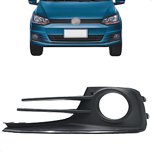 Moldura Grade Farol Milha Fox 2015 2016 2017 2018 2019 2020 2021 Com Furo Com Friso Preto