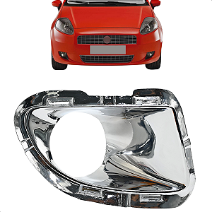 Moldura Grade Farol De Milha Punto 2007 2008 09 10 2011 2012 Cromado