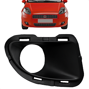 Grade Moldura Milha Com Furo Punto 2007 2008 2009 2010 2011 2012 Preta