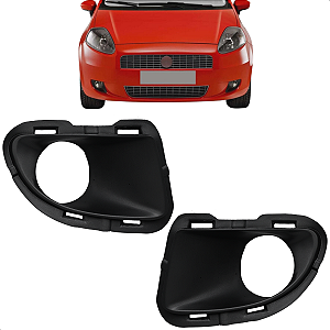 Par Grade Moldura Milha Punto 2007 2008 2009 2010 2011 2012 Preta Com Furo