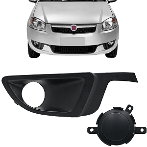 Grade Moldura Parachoque Milha Com Furo Strada Siena EL Weekend Trekking 2013 Até 2015 Preto