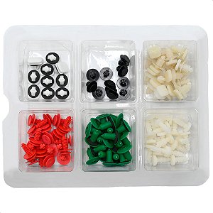 Kit 100 Grampos Presilhas Moldura Paralama Spoiler Friso Universal Carro