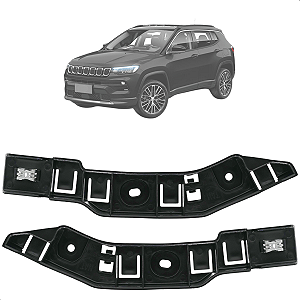 Par Suporte Guia Parachoque Jeep Compass 2016 17 18 19 2020 A 2023 Dianteiro