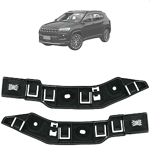 Par Suporte Guia Parachoque Jeep Compass 2016 17 18 19 2020 A 2023 Dianteiro