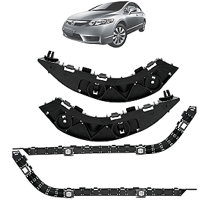 Kit 4 Suporte Guia Parachoque New Civic Dianteiro E Traseiro 2007 a 2011