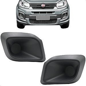 Par Moldura Farol Milha Uno 2017 2018 2019 2020 2021 2022 Preta Sem Furo