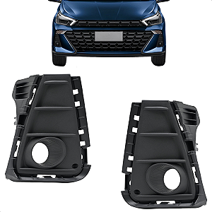 Par Moldura Farol Milha Hb20 2023 2024 Preta Com Furo