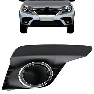 Moldura Grade Milha Logan Sandero 2020 2021 2022 2023 Sem furo Cromado