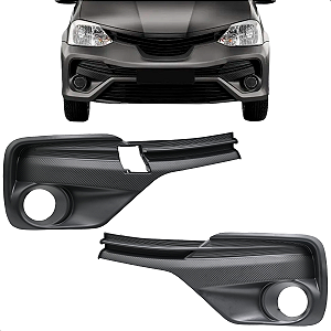 Par Grade Moldura Farol Milha Etios Hatch/Sedan 2017 2018 2019 2020 Com Furo