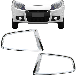 Par Moldura Copo Milha Sandero 2012 2013 2014 Cromado