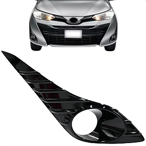 Grade Tela Moldura Farol Milha Yaris 2018 2019 2020 2021 Black Piano