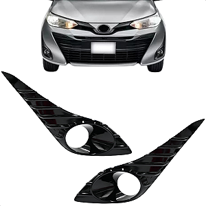 Grade Tela Moldura Farol Milha Yaris 2018 2019 2020 2021 Black Piano