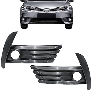 Par Moldura Farol Milha Corolla 2018 2019 2020 Preto Com Furo