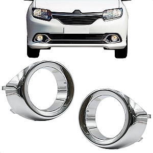 Par Aro Moldura Milha Logan 14 15 16 2017 2018 2019 2020 Cromado