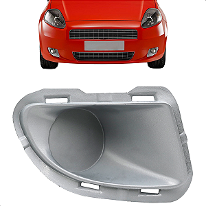 Grade Moldura Milha Punto 2007 2008 09 10 11 2012 Prata Sem Furo