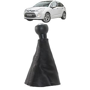Kit Coifa de Cambio Manopla Citroen C3 2004 05 06 07 08 09 10 11 2012 Sem Base