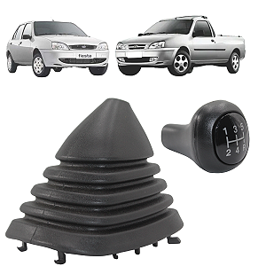 Manopla Bola Coifa Câmbio Courier 2001 A 2013 Fiesta Street 2001 a 2006 Preta