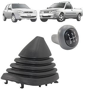 Manopla Bola Coifa Câmbio Courier 2001 A 2013 Fiesta Street 2001 a 2006 Cinza