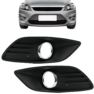 Par Moldura Grade Farol De Milha Focus 2008 2009 2010 2011 2012 2013 Com Furo