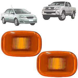 Par Pisca Para Lama Lateral Corolla Fielder Hilux SW4 2006 2007 2008 Sem Soquete Ambar