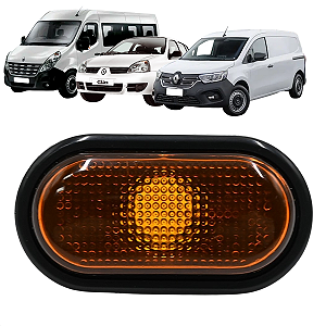 Pisca Para Lama Lateral Clio Kangoo Master 2002 Até 2012 Ambar Moldura Preta