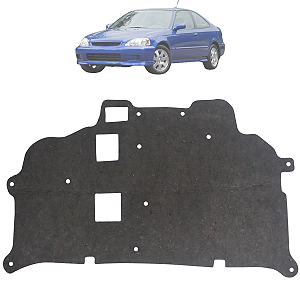 Revestimento Acabamento De Capô Civic 1997 1998 1999 2000 + Presilhas