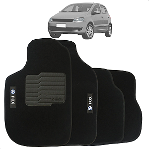 Jogo De Tapetes 4 Peças Fox 2003 Até 2014 Preto Modelo Carpete