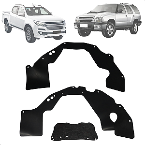 Kit Guarda Pó Caixa Roda Dianteira Blazer S10 2012 Até 2024 Presilhas