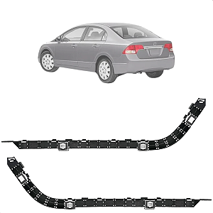 Par Suporte Guia Parachoque Traseiro New Civic 2007 2008 2009 2010 2011