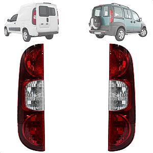 Kit 2 Lanternas Traseiras Doblo Fiorino Bicolor 3 Furos