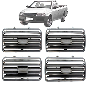 Kit 4 Difusor De Ar Gol Parati Saveiro G3 1999 Até 2005 Cor Cinza Central Lateral