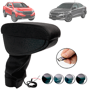 Apoio Descanso De Braço Argo Cronos 2017 Até 2023 Strada 2021 Até 2023 Com USB