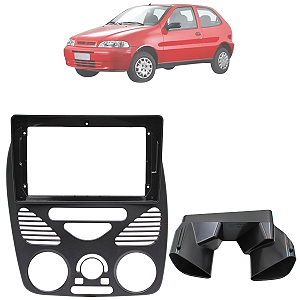 Moldura Painel Central Multimidia 9 Polegadas Com Duto Palio Siena Strada 2002 Até 2014