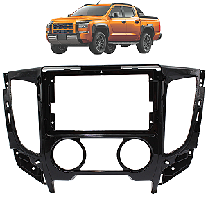 Moldura Painel Multimidia 9 Polegadas Ar Manual L200 Triton Black Piano 2016 Até 2021