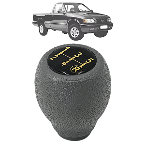 Manopla Bola De Câmbio Cinza Resina Dourada S10 1995 Até 2000