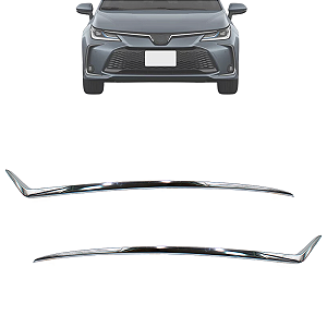 Par Friso Grade Dianteira Toyota Corolla 2021 Até 2023 Cromado