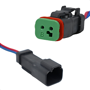 Par Chicote Plug Conector Bico Pulverizador Agrícola Deutsch Caminhão Ônibus Sensor Sinto