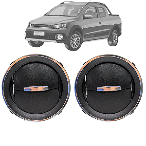Par Difusor Ar  Gol Voyage Saveiro G4 2006 Até 2014 G5 2008 Até 2012 G6 2013 Até 2016 Preto Com Aro Cromado