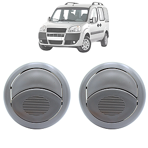 Par Difusor De Ar Doblo 2002 Até 2018 Novo Palio 2012 Até 2018 Cinza Claro