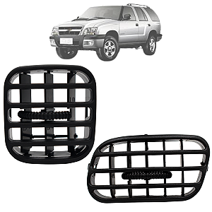 Par Difusor De Ar Lateral S10 E Blazer 2001 Até 2011 Preto