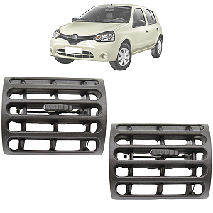 Par Difusor Saida De Ar Lateral Clio 2000 01 02 03 04 A 2016 Cinza Escuro