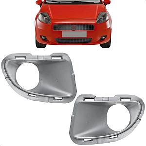 Par Moldura Farol Milha Prata Com Furo Punto 2007 2008 2009 2010 2011 2012